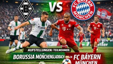 Aufstellungen: Teilnehmer: Borussia Mönchengladbach Gegen FC Bayern München