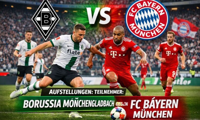 Aufstellungen: Teilnehmer: Borussia Mönchengladbach Gegen FC Bayern München