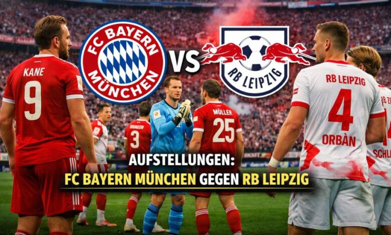 Aufstellungen: Teilnehmer: FC Bayern München Gegen RB Leipzig