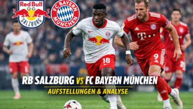 Aufstellungen: Teilnehmer: RB Salzburg Gegen FC Bayern München