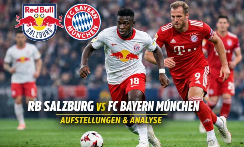 Aufstellungen: Teilnehmer: RB Salzburg Gegen FC Bayern München